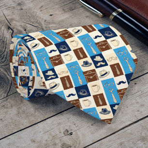 Father's Day Dapper Dad Pattern Necktie Tie