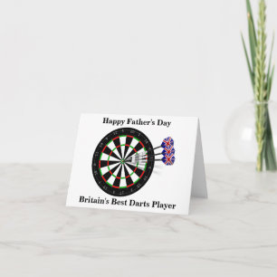 Father's Day Dart Board And Darts Card