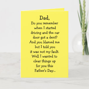 Father's Day Dented Car Card