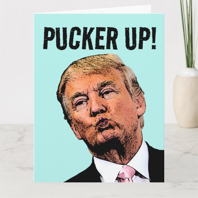 FATHER'S DAY DONALD TRUMP KISS FUNNY CARD (Front)