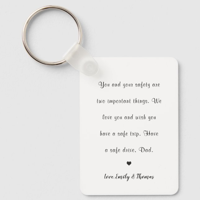 father's day drive safe dad cute photo car  keycha keychain (Front)