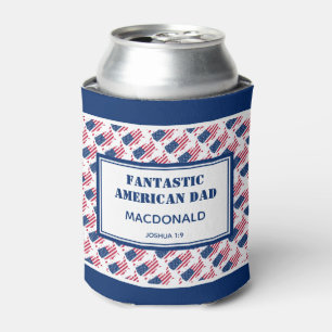 Father's Day FANTASTIC AMERICAN DAD Personalized Can Cooler