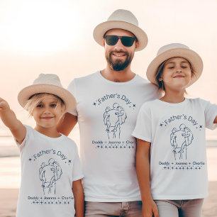 Father's Day, Father holding up two children T-Shirt
