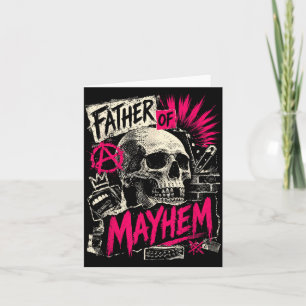 Fathers Day Father Of Mayhem Funny Dad Matching Card