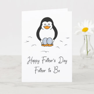 Father's Day Father to Be of Twins Penguin & Eggs  Card