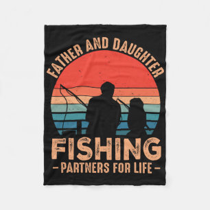 Fathers Day Fishing Dad Fathers Day From Daughter Fleece Blanket