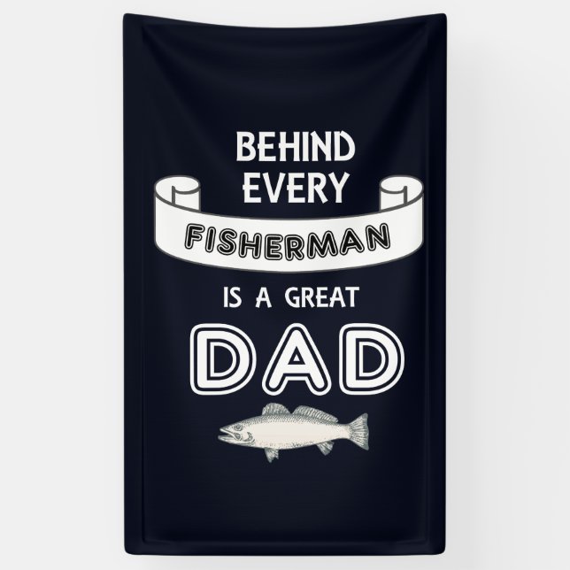 Father's Day Fishing Great Dad Party Banner (Vertical)