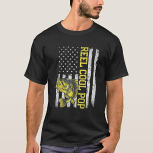 Father's Day- Fishing Reel Cool Pop American Flag T-Shirt