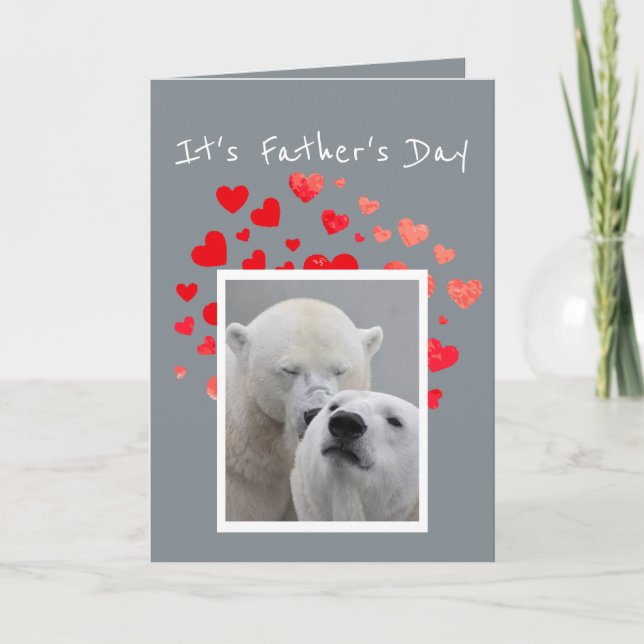 Father's Day Flirty Polar Bear Bucket of Fun Card (Front)