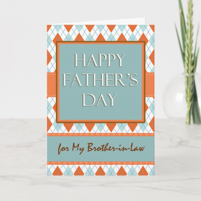 Father's Day for Brother-in-Law, Argyle Design Card (Front)