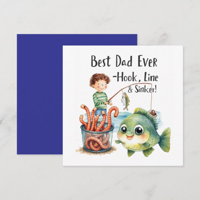 Father's Day for Fishing Lover Dad Card (Front/Back)