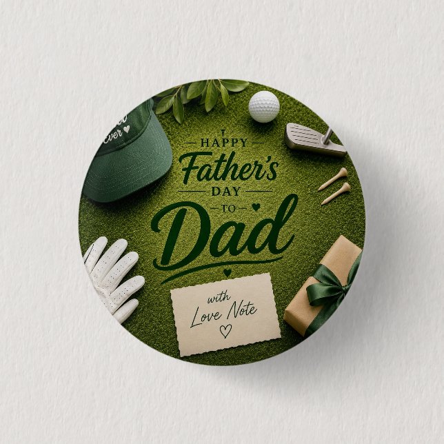 Father's Day for Golf Dad  1 Inch Round Button (Front)