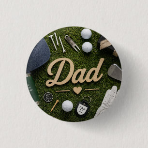 Father's Day for Golf Dad 1 Inch Round Button