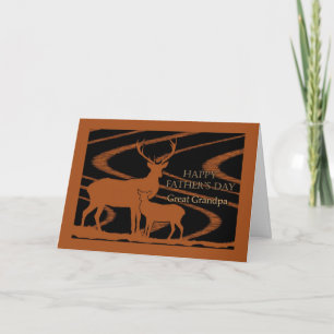 Father's Day for Great Grandpa, Deer in Field Card