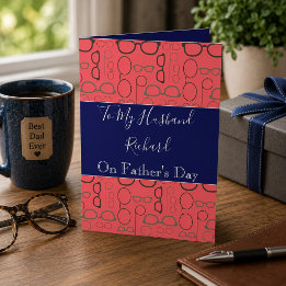 Father's Day for Husband Red and Blue Card