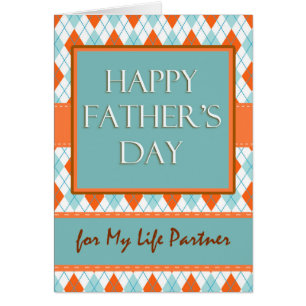 Father's Day for Life Partner, Argyle Design