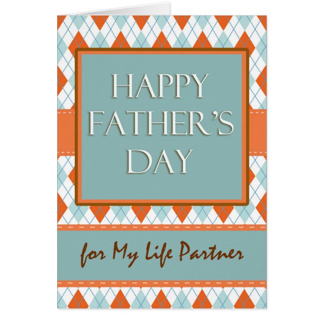Father's Day for Life Partner, Argyle Design (Front)