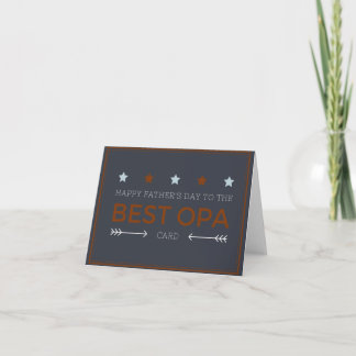 Father's Day For Opa Wood Heart Argyle Card