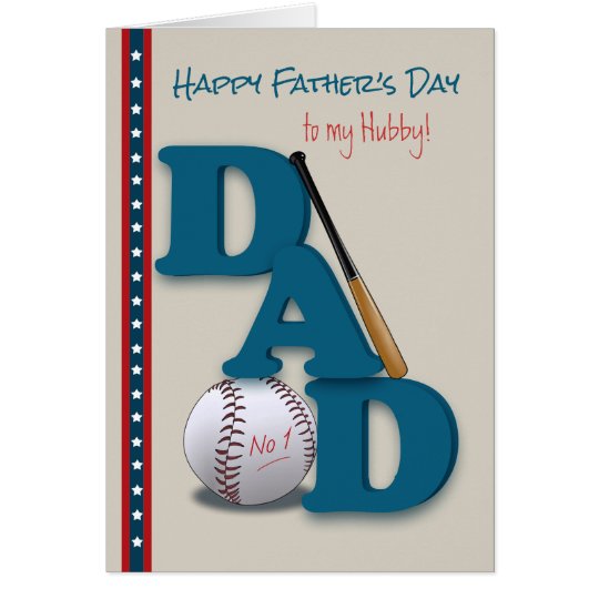 Father's Day for the Hubby Baseball Theme No.1 Dad Card