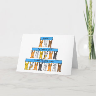 Father's Day Foster Dad, Cartoon Cats. Card