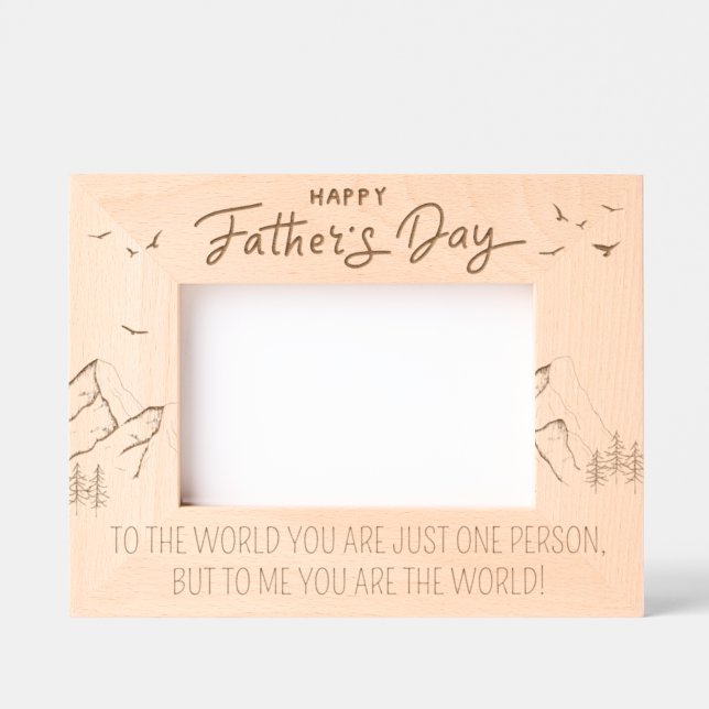 Fathers Day Frame, Happy Fathers Day quote nature Etched Frames (Front)