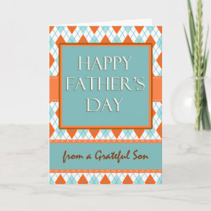 Father's Day from a Grateful Son, Argyle Design Card
