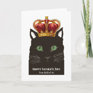 Father's Day from Both of Us Black Cat with Crown Card