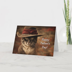 Fathers Day from Cat Funny and Cute Country  Card