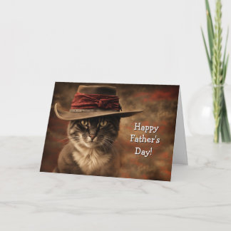 Fathers Day from Cat Funny and Cute Country  Card