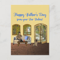 Fathers Day from Fur Babies, Man on Couch with Cat