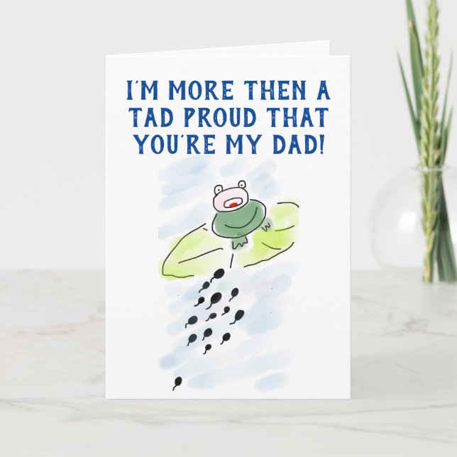 Father's Day from Son Daughter Tadpole Frog Cute Card (Front)