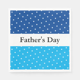 Father's Day Fun Sky Deep Blue White Stripes Dots Napkin