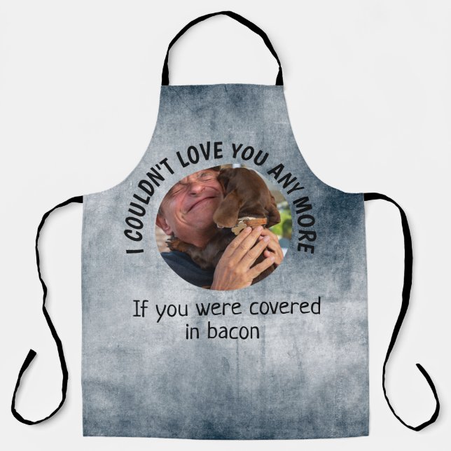 Fathers Day Funny dog Quote Custom Photo Grunge Apron (Front)