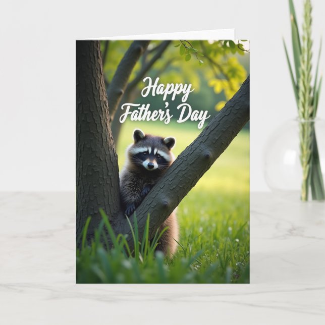 Fathers Day Furry Creature Scene Card (Front)