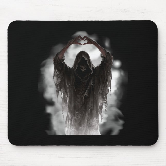 Fathers day ghost heart hands horror scary face mouse pad (Front)
