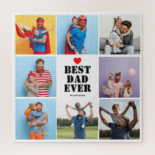 Father's day Gift  Best Dad Ever 8 Photo Collage Jigsaw Puzzle