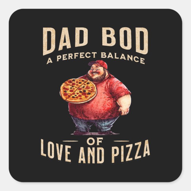 Father's Day Gift | Dad Bod A Perfect Balance Square Sticker (Front)