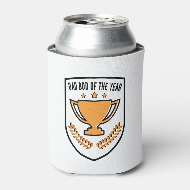 Fathers Day Gift Dad Bod Of The Year Trophy Funny Can Cooler (Can Front)