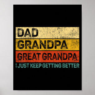 Fathers Day Gift From Grandkids Dad Grandpa Great  Poster