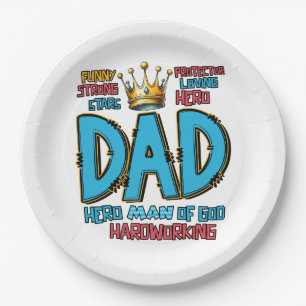 Father's Day Gift   Hero Man Of God Paper Plate