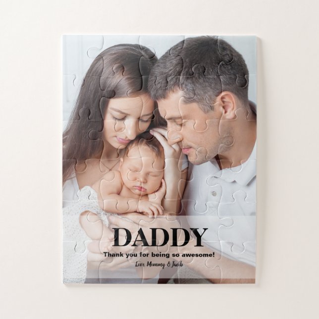 Father's day Gift Idea Personalized Daddy photo  Jigsaw Puzzle (Vertical)