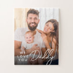 Father's day Gift Idea Personalized Daddy photo  Jigsaw Puzzle<br><div class="desc">Express your love and admiration with our "We Love You Daddy Custom Photo Puzzle" - a heartwarming and sentimental gift that will bring joy and fond memories to your beloved dad. This custom photo puzzle is a delightful way to show him just how much he means to you. Featuring the...</div>