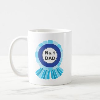 Father's Day Gift Number One Dad Blue Ribbon Daddy Coffee Mug
