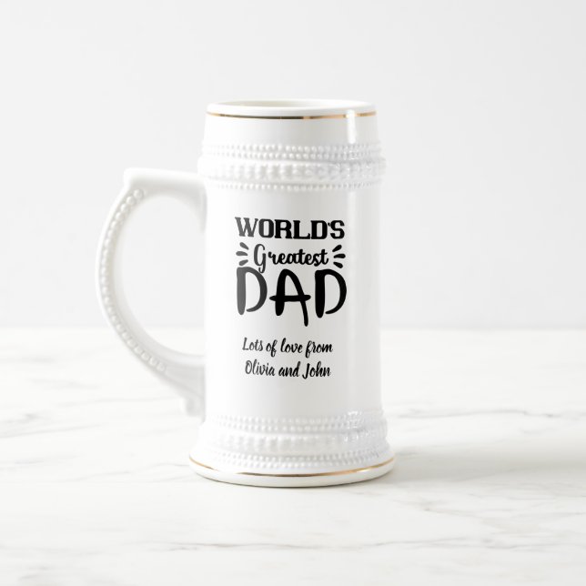 Father's Day Gift Personal Message Beer Stein (Left)