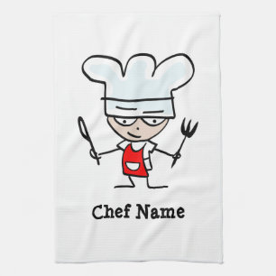 Father's Day gift personalized chef cook cartoon Kitchen Towel