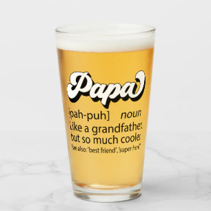 Fathers Day Gift, Retro Papa, Papa Definition Glass