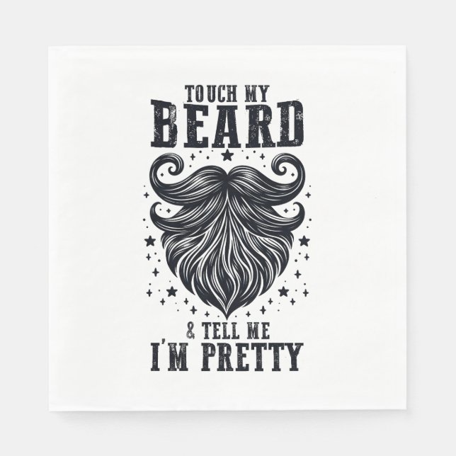 Father's Day Gift | Touch My Beard Napkin (Front)