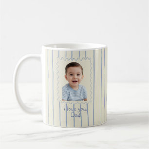 Father's Day Gift Yellow and Blue stripes Custom Coffee Mug