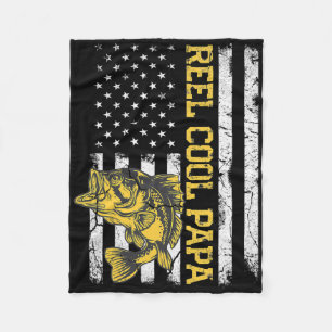 Father's Day Gifts Funny Fishing Reel Cool Papa Da Fleece Blanket