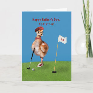 Father's Day, Godfather,Humourous Bird Playing Card